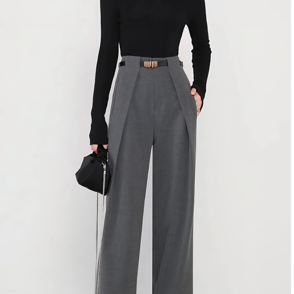 NWT $38 Commense Slate Gray Wide-Leg Women's Pants - Picture 2 of 7